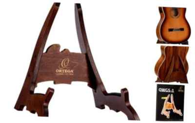 Wooden Acoustic Guitar Stand Made w / Birch Wood-Brown (OWGS-1)