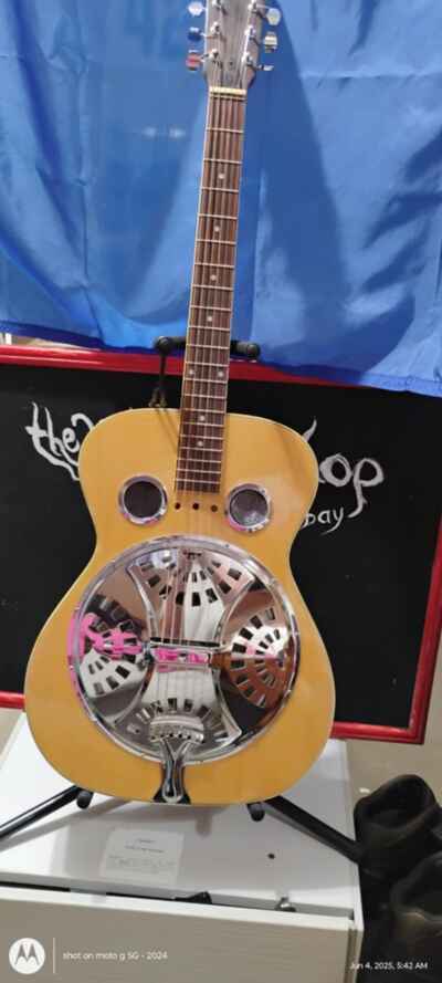 Vintage 1970s Gretsch Dorado Resonator Guitar Mint Except Bent Mesh In Body Hole