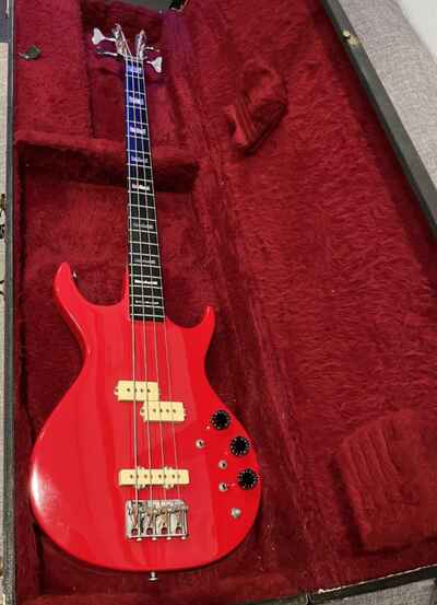 Kramer DMZ 5000 Bass Red Made in USA 1979 Aluminum Neck 3 pickup